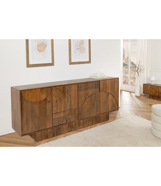 Invicta Interior Design dressoir ART DECO 170cm bruin gerookt mangohout massief 3D front - 45478