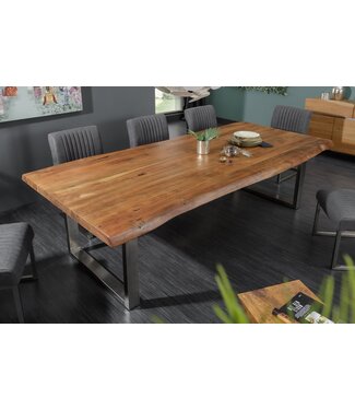 Invicta Interior Eettafel MAMMUT 240cm tafelblad 60mm acaciahout honingkleurige afwerking - 40310