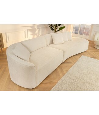 Invicta Interior Moderne bank ATELIER L 330cm beige Bouclé XXL bank incl. kussens - 46548