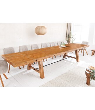 Invicta Interior Massieve eettafel FINCA 300-400cm vintage bruin uitschuifbaar gerecycled grenenhout - 45129