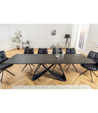 Invicta Interior Uitschuifbare eettafel INFINITY 180-260cm roest keramiek marmer zwart metaal - 45182