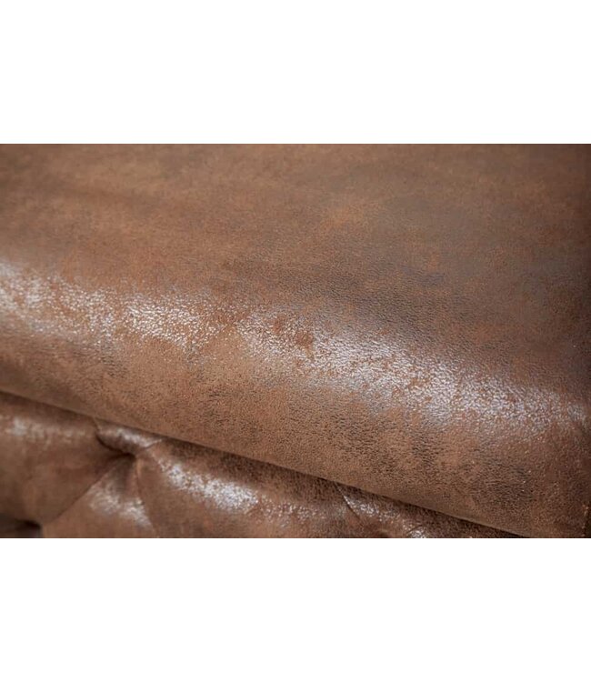 Invicta Interior Design Chesterfield Fauteuil MODERN BAROK 120cm antiek bruin microvezel met veerkern - 44399