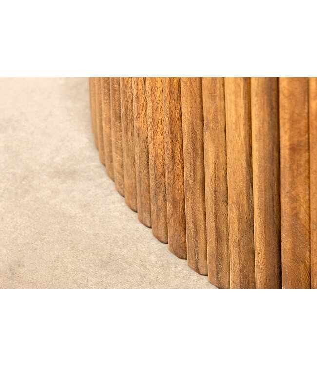 Invicta Interior Ronde eettafel TRES CHIC 120cm bruin mangohout massief hout met opbergruimte - 45994