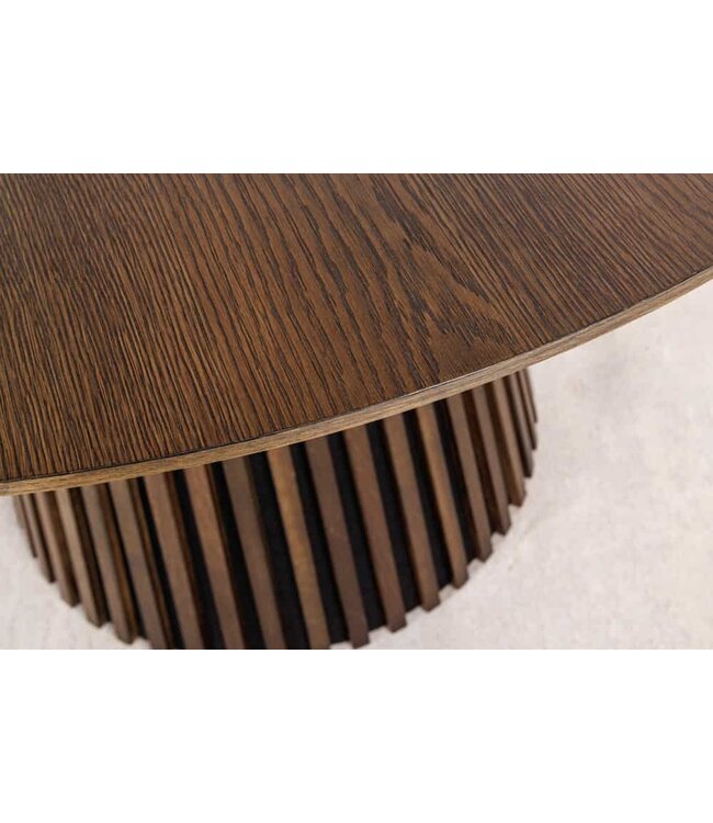 Invicta Interior Ronde eettafel VALHALLA WOOD 120cm gerookt eiken kolomvoet - 43434