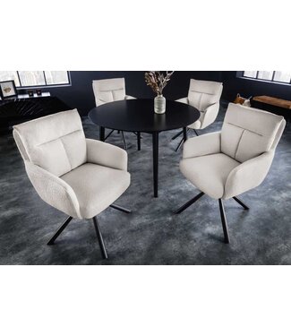 Invicta Interior Draaibare Retro Stoel BIG GEORGE greige Bouclé Armleuningen Bonnell Spring Core - 42674 Invicta Interior Draaibare Retro Stoel BIG GEORGE greige Bouclé Armleuningen Bonnell Spring Core - 42674