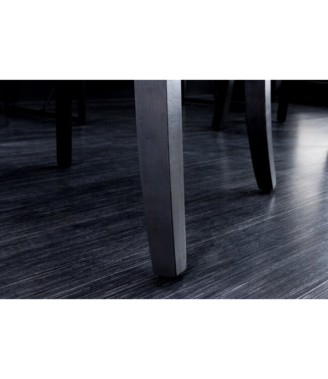 Invicta Interior Design barkruk CASTLE beige zwart structuurstof met rugleuning hout Chesterfield - 43217