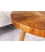 Invicta Interior Ronde massief houten salontafel MOSAIK 60cm naturel teakhouten boomstam handgemaakt - 44712