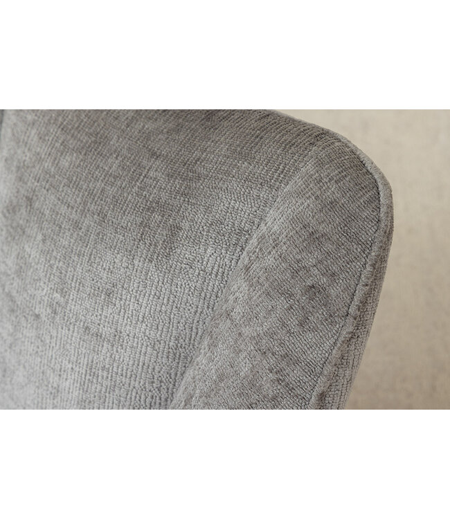 Invicta Interior Draaibare Retro Stoel AVIGNON Grijs Chenille Zwart Metalen Poten - 46469