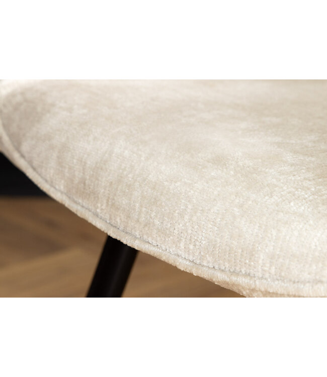 Invicta Interior Draaibare Retro Stoel AVIGNON beige chenille zwarte metalen poten - 46470