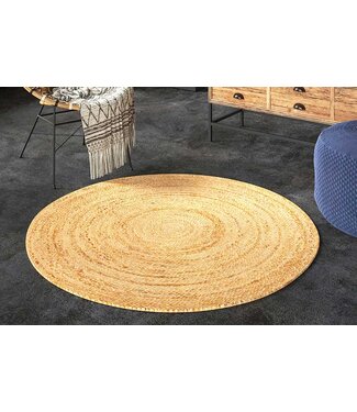 Invicta Interior Rond vloerkleed PURE NATURE 120cm Jute handgeweven platgeweven - 44433