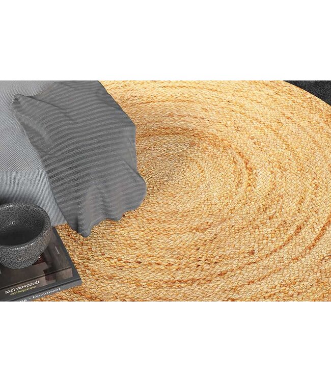 Invicta Interior Rond vloerkleed PURE NATURE 120cm Jute handgeweven platgeweven - 44433