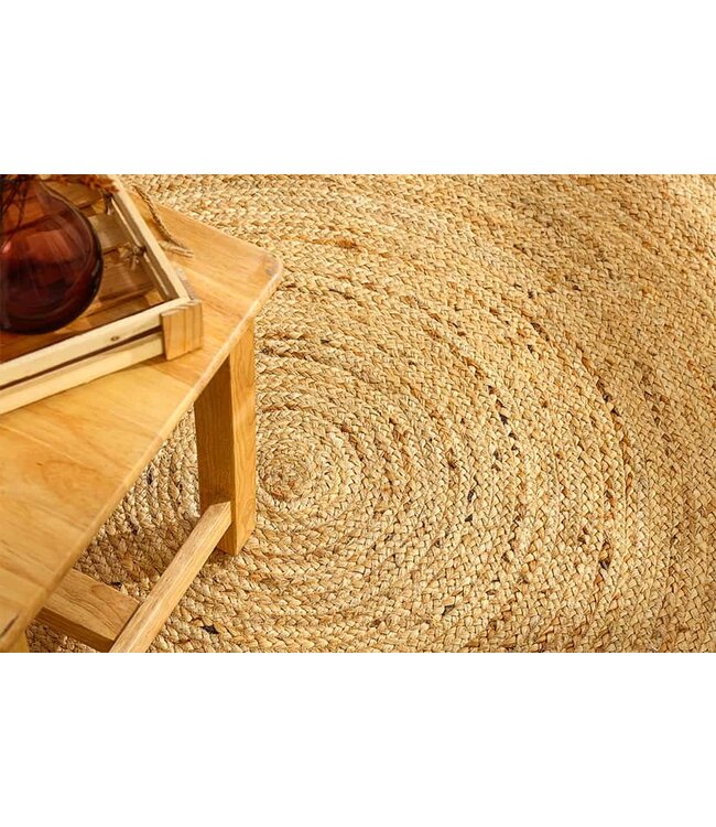 Invicta Interior Rond vloerkleed PURE NATURE 120cm Jute handgeweven platgeweven - 44433