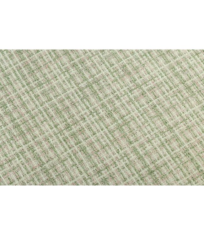 Invicta Interior Design stoel LYON groen-roze geruite bouclé zwarte metalen poten - 44958