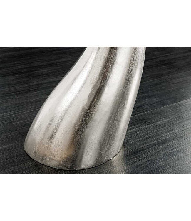 Invicta Interior Design Bijzettafel WILDLIFE Whale Fin 60cm zilver metaal handgemaakt - 44842