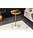 Invicta Interior Ronde bijzettafel TRAYFUL 60cm goud ijzer wit marmeren voet handgemaakt - 44849