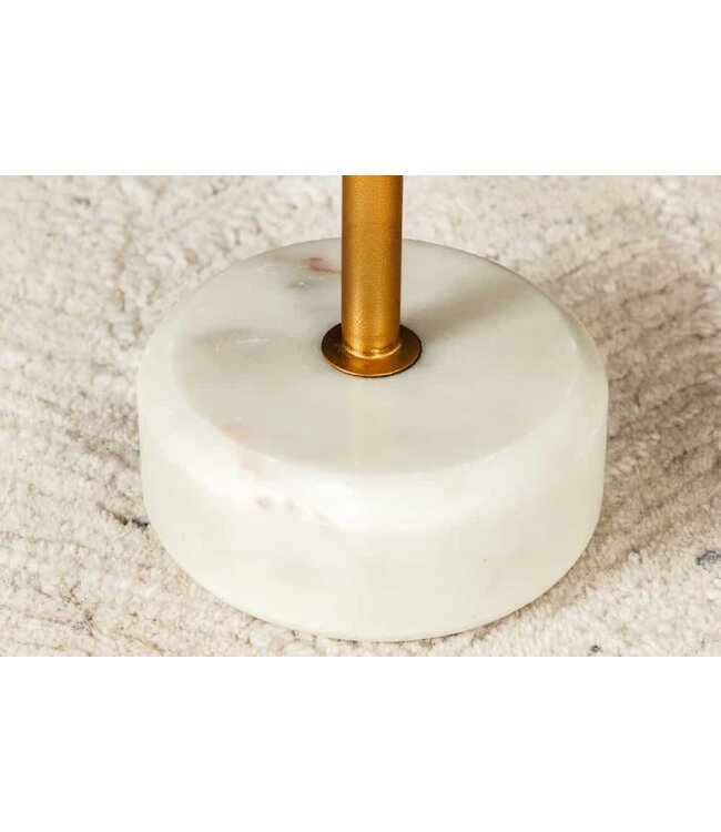 Invicta Interior Ronde bijzettafel TRAYFUL 60cm goud ijzer wit marmeren voet handgemaakt - 44849