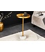 Invicta Interior Ronde bijzettafel TRAYFUL 60cm goud ijzer wit marmeren voet handgemaakt - 44849