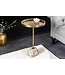 Invicta Interior Handgemaakte Bijzettafel TRAYFUL 60cm Antiek Messing Natuurlijk IJzeren Marmeren Voet - 44847