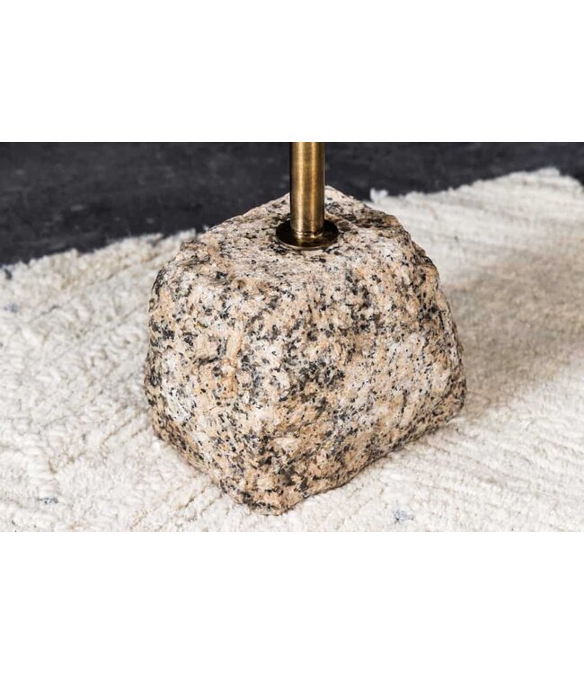 Invicta Interior Handgemaakte Bijzettafel TRAYFUL 60cm Antiek Messing Natuurlijk IJzeren Marmeren Voet - 44847