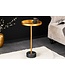 Invicta Interior Ronde bijzettafel TRAYFUL 60cm goud ijzer zwart marmeren voet handgemaakt - 44850