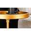 Invicta Interior Ronde bijzettafel TRAYFUL 60cm goud ijzer zwart marmeren voet handgemaakt - 44850