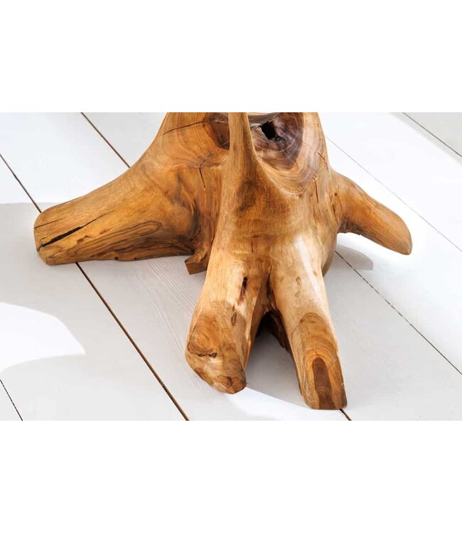Invicta Interior Massief houten bijzettafel ROOT 70cm naturel teakhout gemaakt van wortelhout in paaldesign - 44714