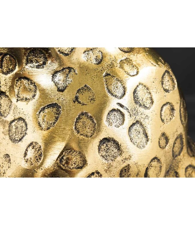 Invicta Interior Ronde bijzettafel WILDLIFE PANTHER 60cm goud antiek metalen glassculptuur handgemaakt - 44825