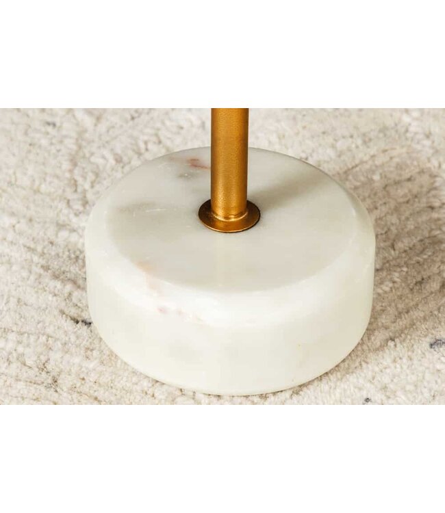 Invicta Interior Ronde bijzettafel TRAYFUL 60cm goud ijzer wit marmeren voet handgemaakt - 44849