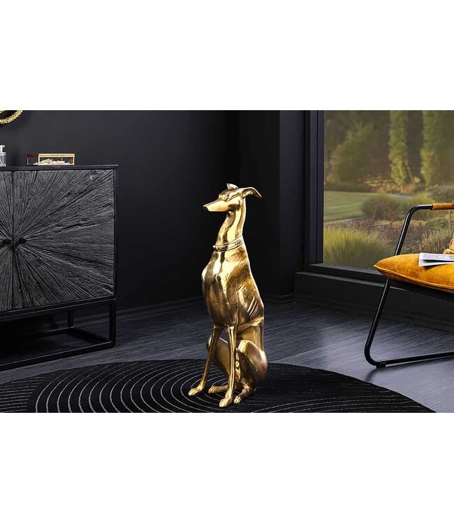 Invicta Interior Design Sculptuur GREYHOUND 70cm goud metaal aluminium greyhound beeldje - 45170