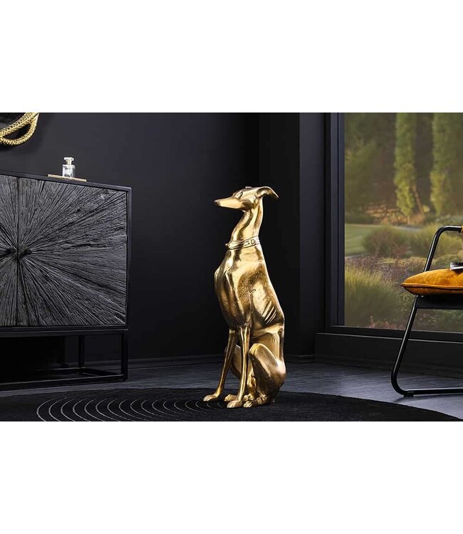 Invicta Interior Design Sculptuur GREYHOUND 70cm goud metaal aluminium greyhound beeldje - 45170