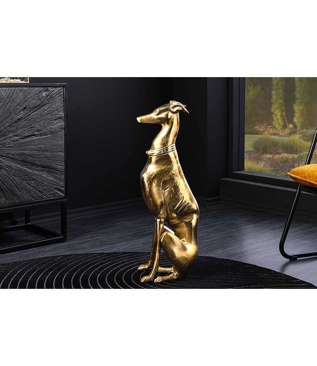Invicta Interior Design Sculptuur GREYHOUND 70cm goud metaal aluminium greyhound beeldje - 45170
