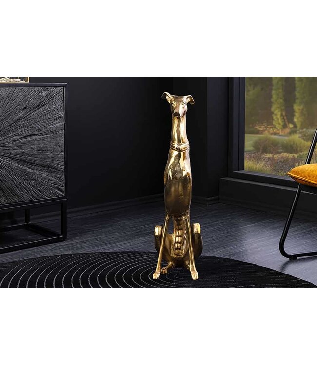 Invicta Interior Design Sculptuur GREYHOUND 70cm goud metaal aluminium greyhound beeldje - 45170