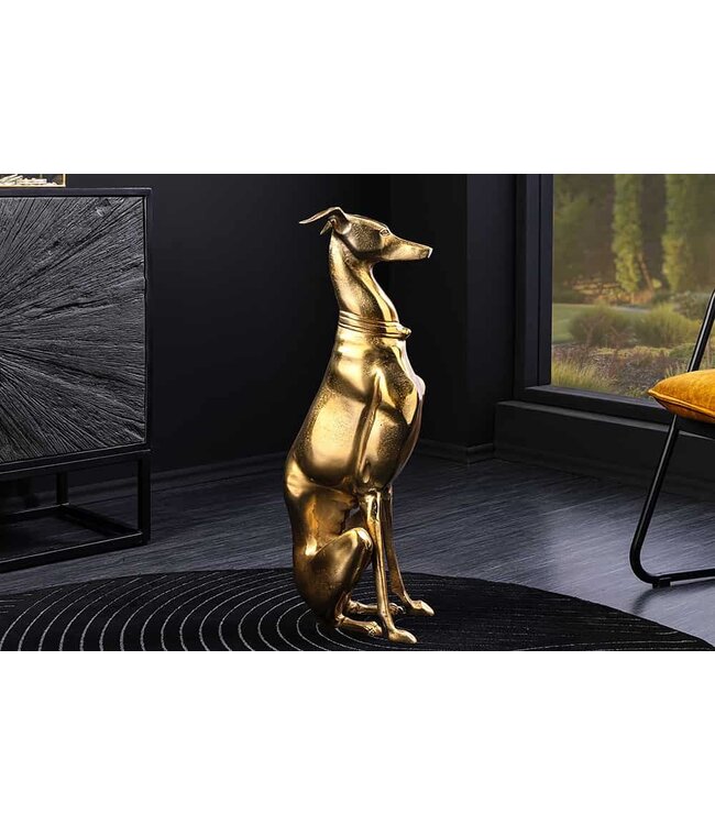 Invicta Interior Design Sculptuur GREYHOUND 70cm goud metaal aluminium greyhound beeldje - 45170