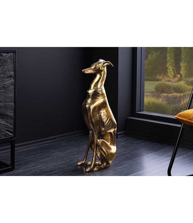 Invicta Interior Design Sculptuur GREYHOUND 70cm goud metaal aluminium greyhound beeldje - 45170