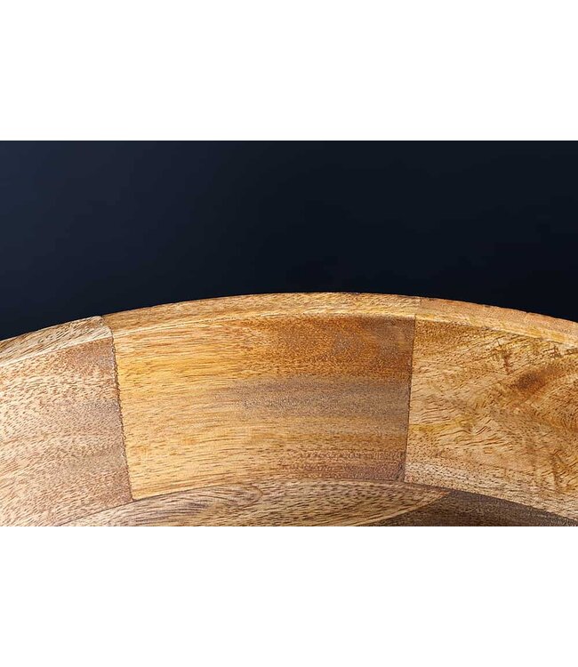 Invicta Interior Handgemaakte Kom PUUR NATUUR 40cm Natuurlijk Mango Hout Rond met Deksel Sieradenblik - 44472