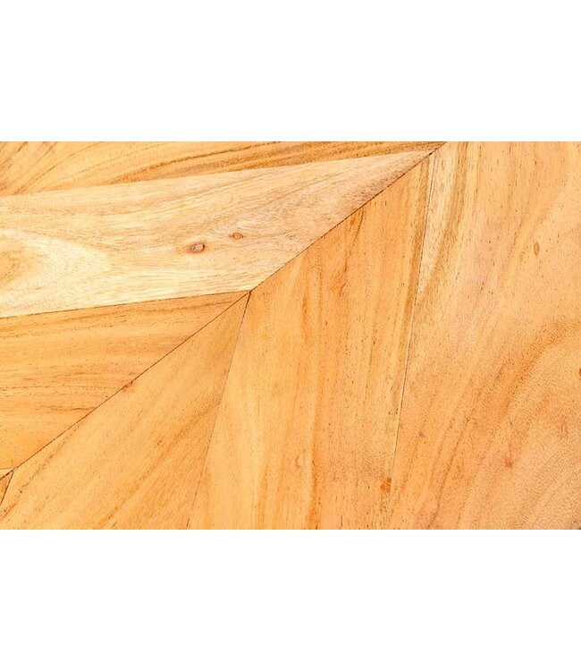 Invicta Interior Set van 2 salontafels ADLON 110 cm naturel wit acaciahout marmer zwart metaal - 45187