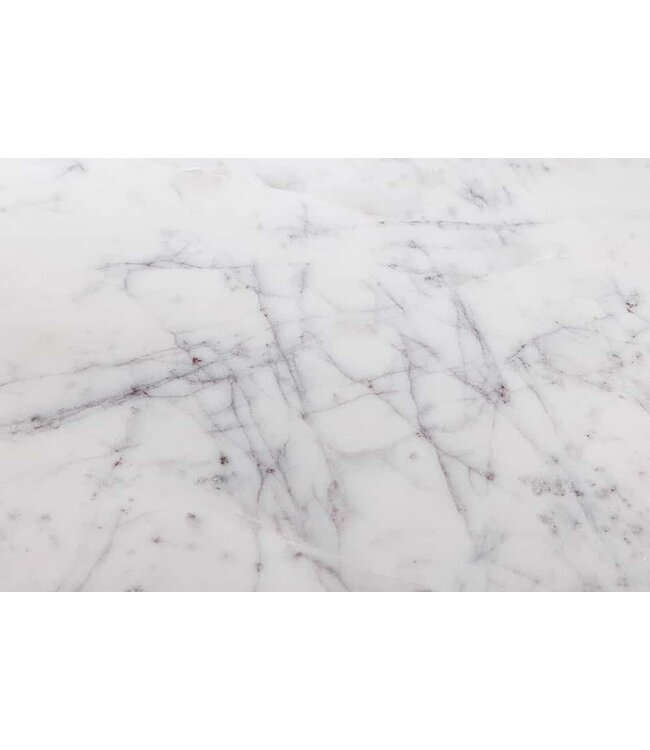 Invicta Interior Set van 2 salontafels ADLON 110 cm naturel wit acaciahout marmer zwart metaal - 45187