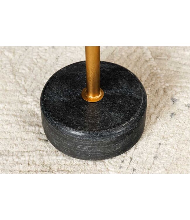Invicta Interior Ronde bijzettafel TRAYFUL 60cm goud ijzer zwart marmeren voet handgemaakt - 44850
