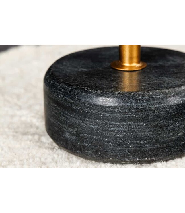 Invicta Interior Ronde bijzettafel TRAYFUL 60cm goud ijzer zwart marmeren voet handgemaakt - 44850