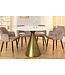 Invicta Interior Ronde eettafel ELEGANCIA 100cm messing wit marmer ijzer met zuilvoet - 44859
