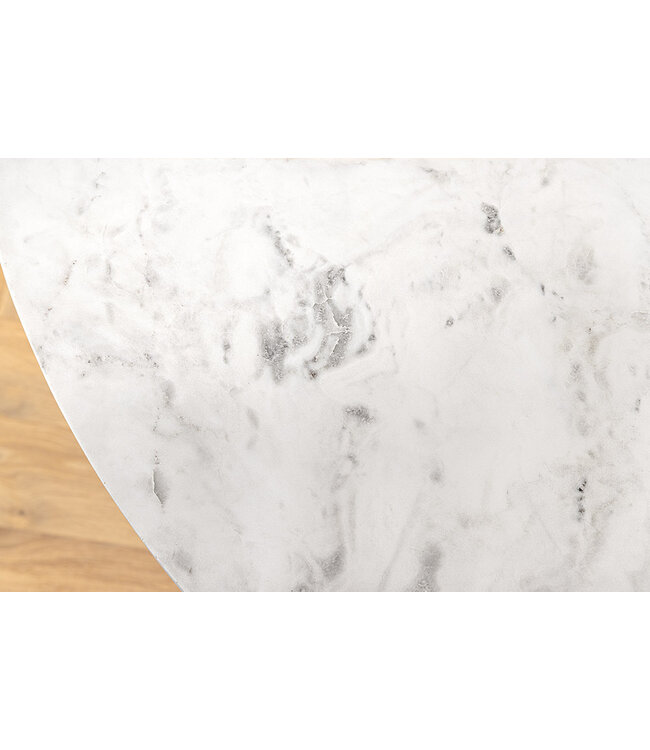 Invicta Interior Ronde eettafel ELEGANCIA 100cm messing wit marmer ijzer met zuilvoet - 44859