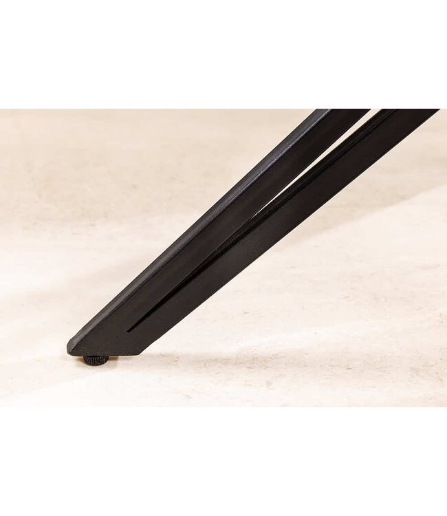 Invicta Interior Draaibare Design Stoel EUPHORIA taupe Echt Lederen Zwart Metalen Frame met Armleuning - 45862