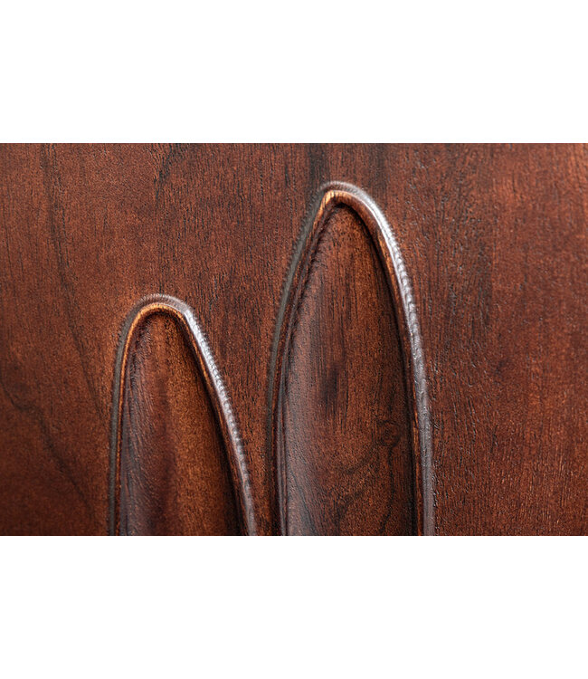 Invicta Interior Massief dressoir DUNE 175cm walnootbruin acaciahout 3D design zwart metaal - 45596