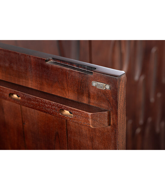 Invicta Interior Massief dressoir DUNE 175cm walnootbruin acaciahout 3D design zwart metaal - 45596