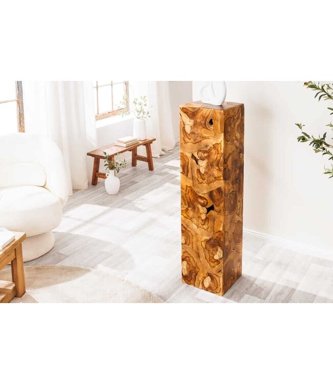 Invicta Interior Massieve zuil TRIBAL 110cm bruin naturel teakhout handgemaakte decoratie - 44710