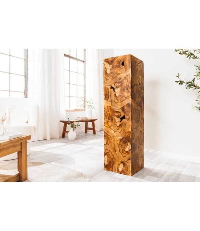 Invicta Interior Massieve zuil TRIBAL 110cm bruin naturel teakhout handgemaakte decoratie - 44710