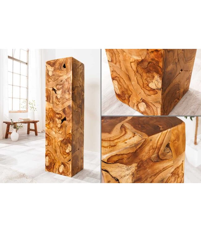 Invicta Interior Massieve zuil TRIBAL 110cm bruin naturel teakhout handgemaakte decoratie - 44710