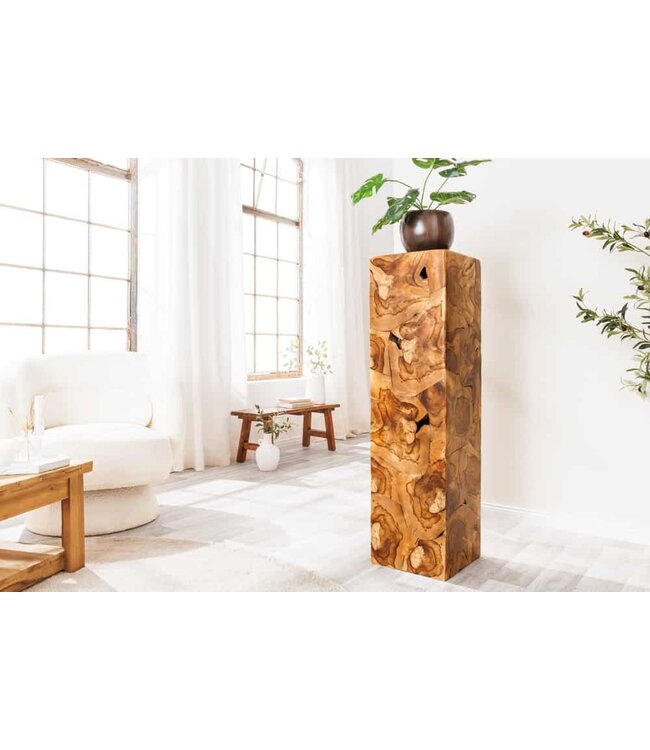 Invicta Interior Massieve zuil TRIBAL 110cm bruin naturel teakhout handgemaakte decoratie - 44710