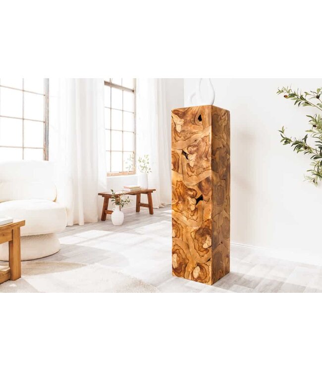 Invicta Interior Massieve zuil TRIBAL 110cm bruin naturel teakhout handgemaakte decoratie - 44710