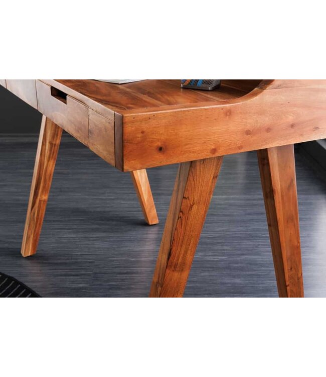 Invicta Interior Massieve secretaresse MONSOON 100cm natuurlijk acaciahouten bureau - 44447